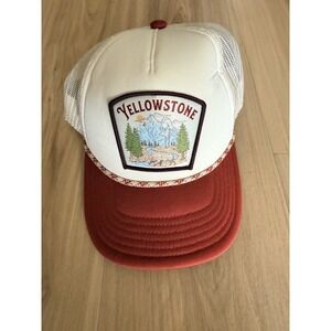 Yellowstone Trucker Hat Red & Beige Snapback Cap By Mad Engine One Size NEW